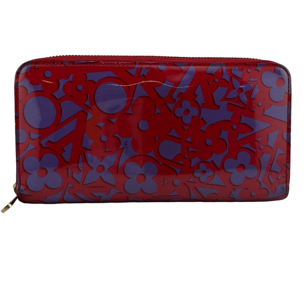 Louis Vuitton M90123 Sweet Monogram Zippy Wallet Patent Leather Pink Long for...